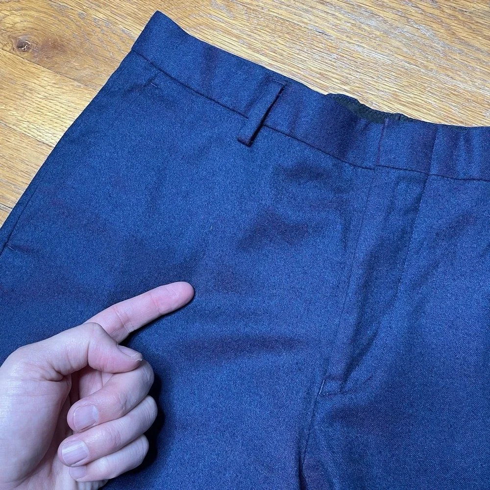 J Crew Men's Ludlow Slim Fit Pants 32x32 Blue Vitale Barberis Canonico Wool‎
